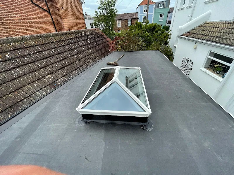 Flat roof work in progress